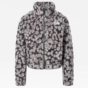 Girls grey cheetah print north face jacket!